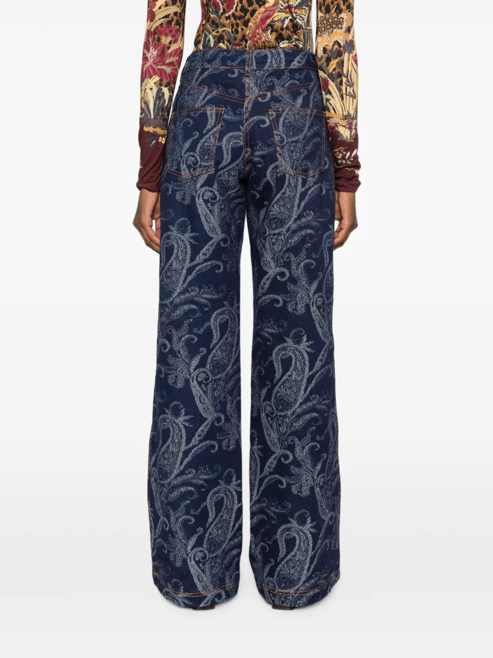 ETRO Jeans met paisley-print Blauw