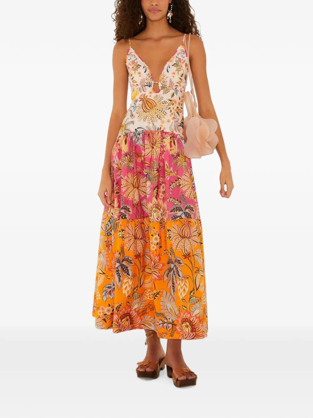 FARM Rio Ligia floral mix organic cotton maxi dress