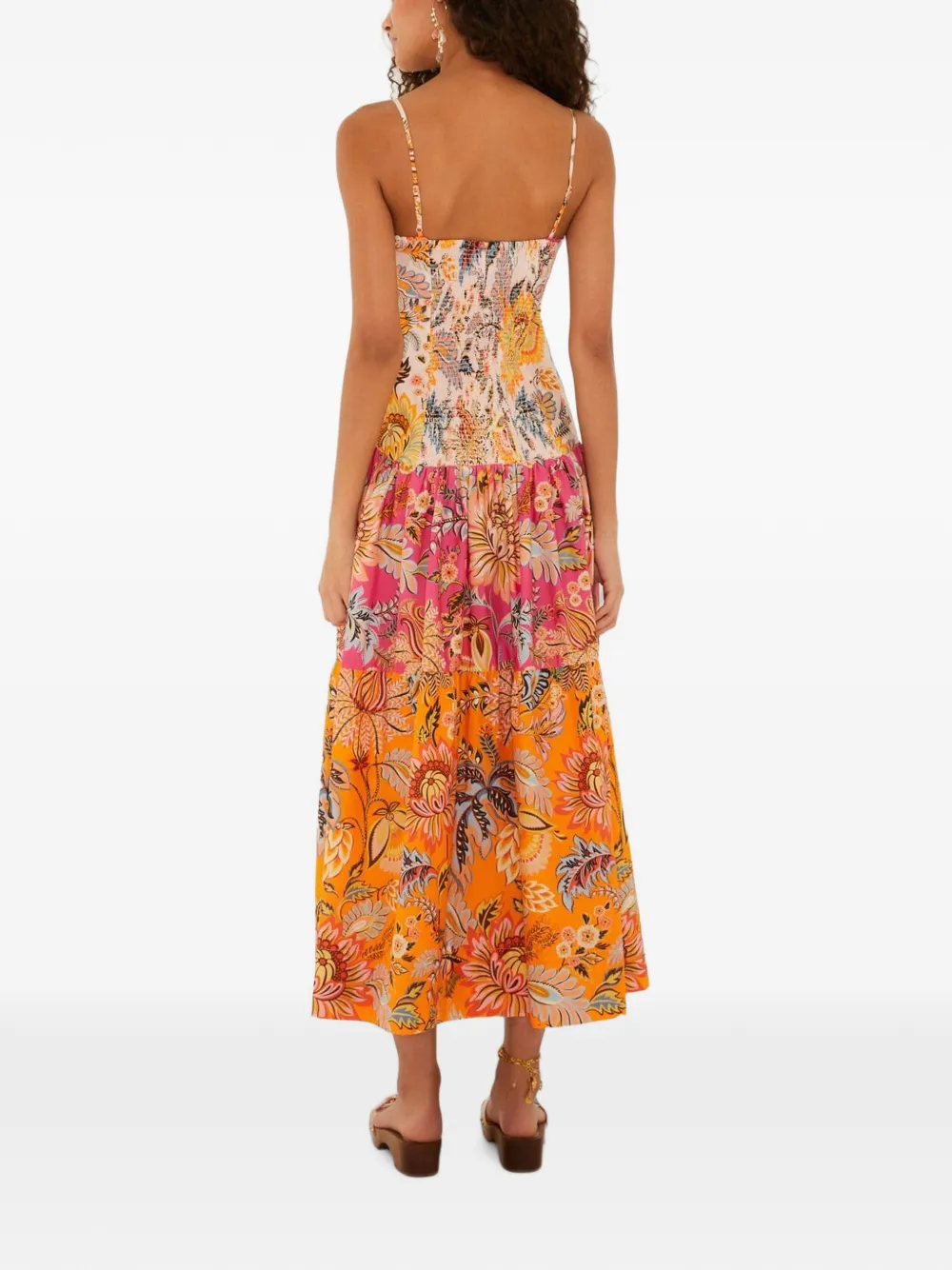 FARM Rio Midi-jurk met bloemenprint Roze