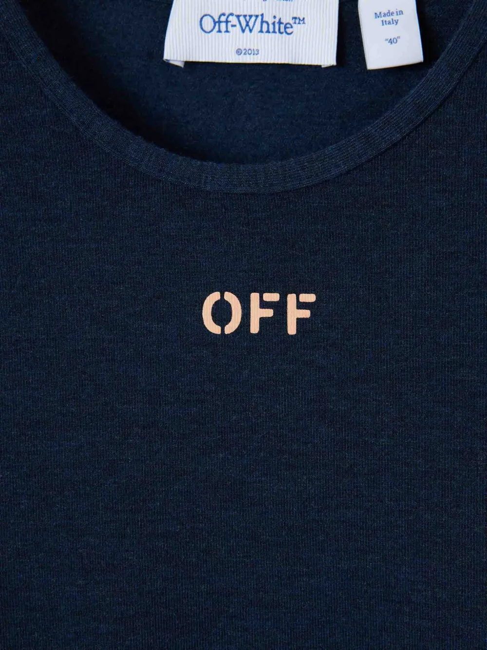 Off-White T-shirt met lange mouwen en logo-print Blauw