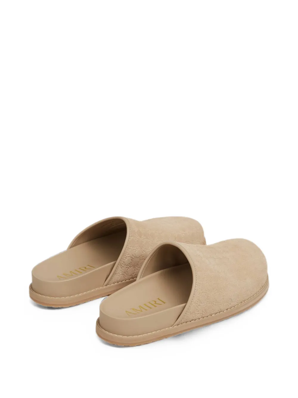 AMIRI monogram-pattern clogs Beige