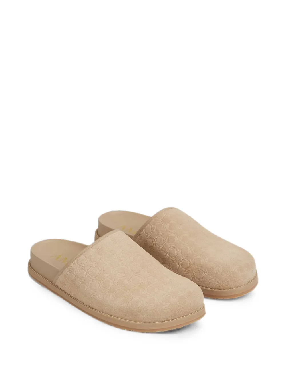 AMIRI monogram-pattern clogs Beige