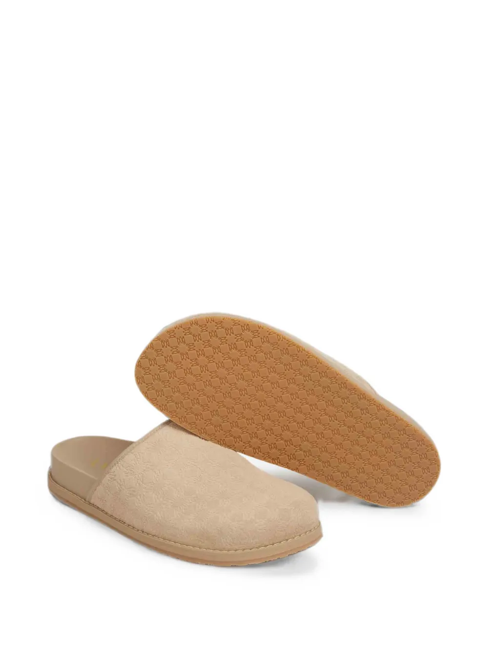 AMIRI monogram-pattern clogs Beige