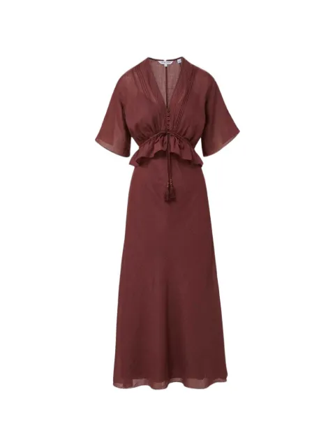 Veronica Beard Dominick ruffled lace-trim midi dress