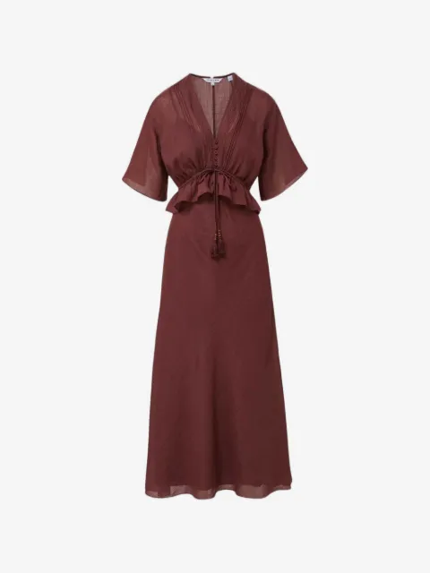 Veronica Beard Dominick ruffled lace-trim midi dress
