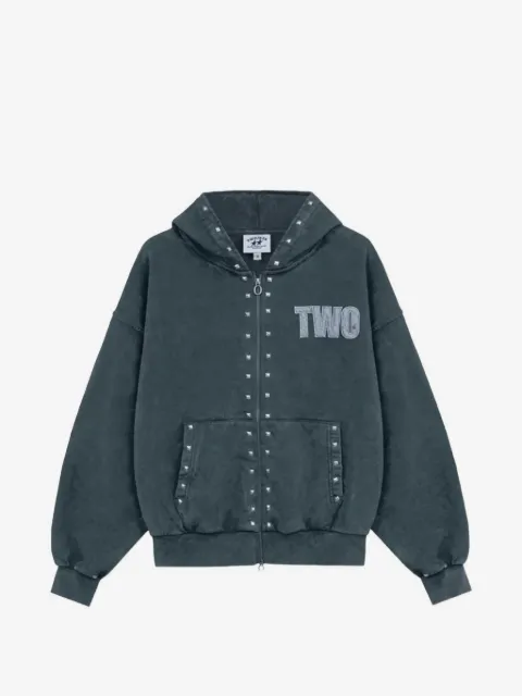 TWOJEYS studded zip-up hoodie