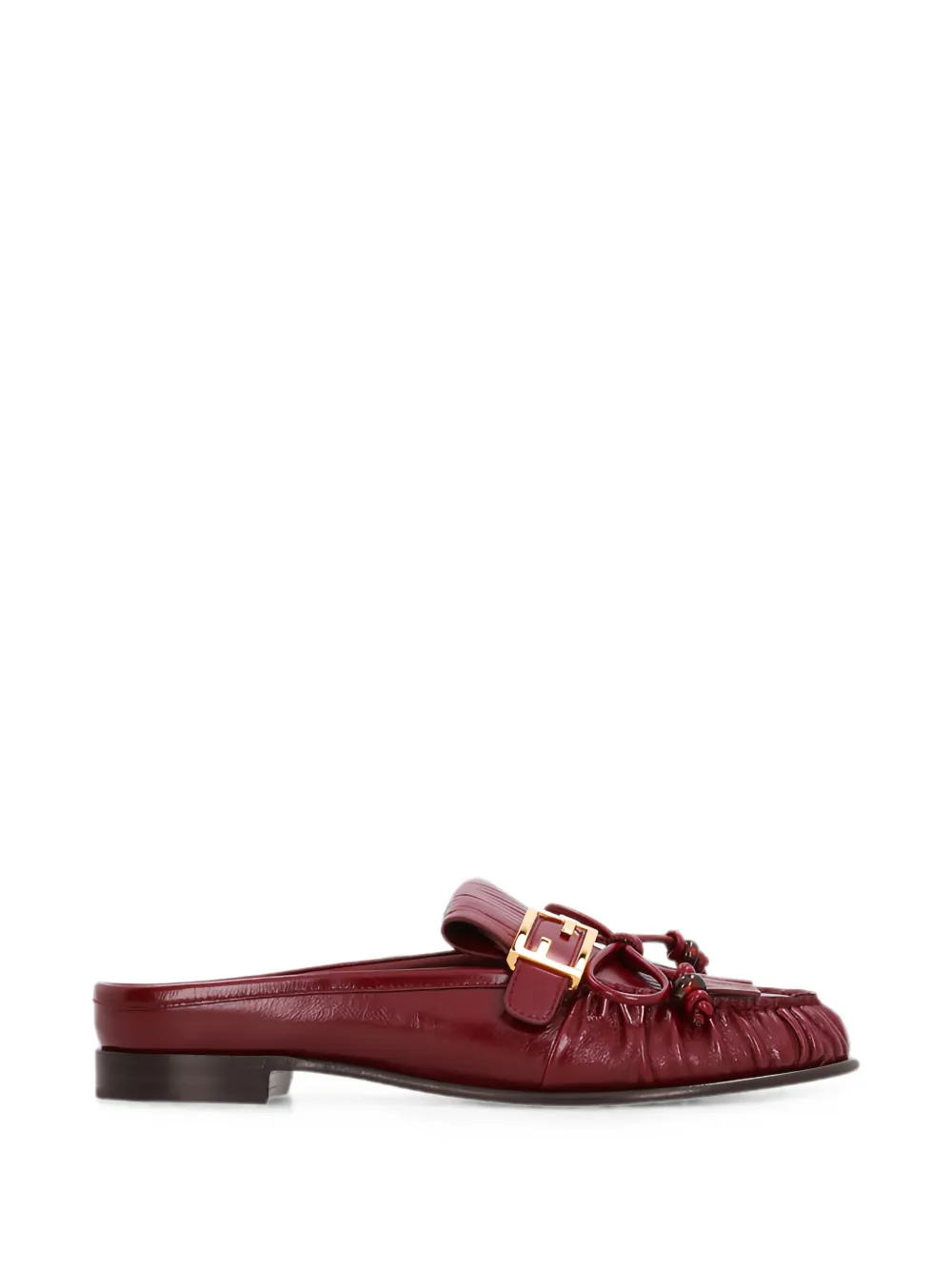 FENDI fringe buckle-detail mules - Rosso