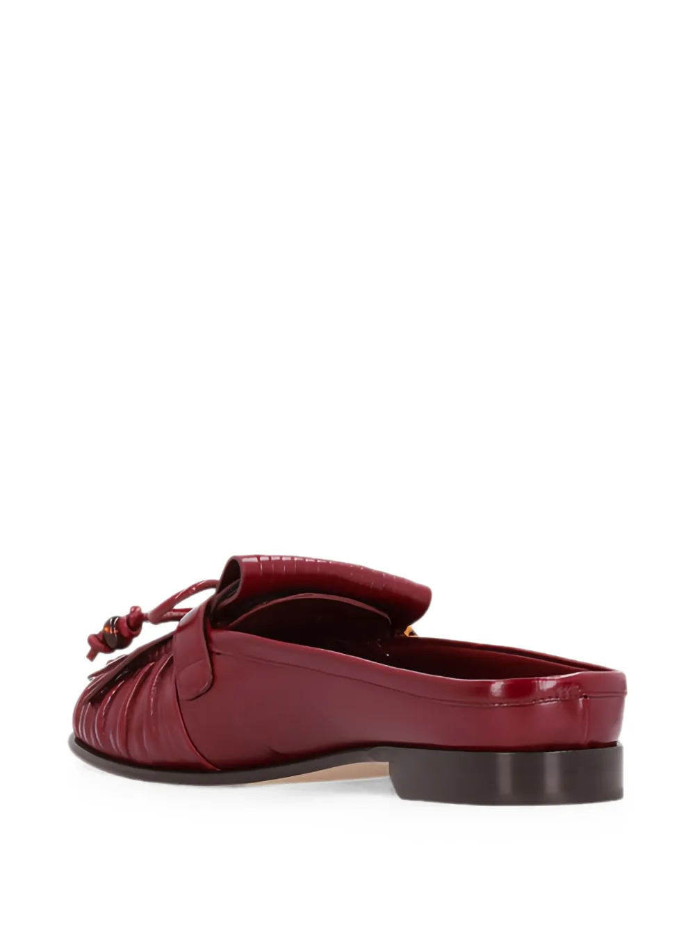 FENDI fringe buckle-detail mules Rood