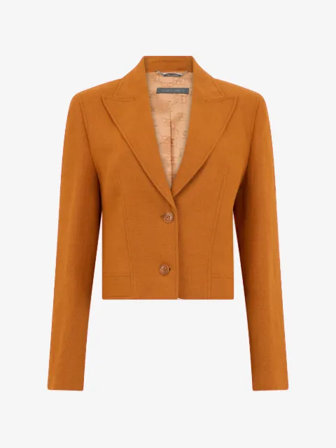 Alberta Ferretti cropped linen blazer