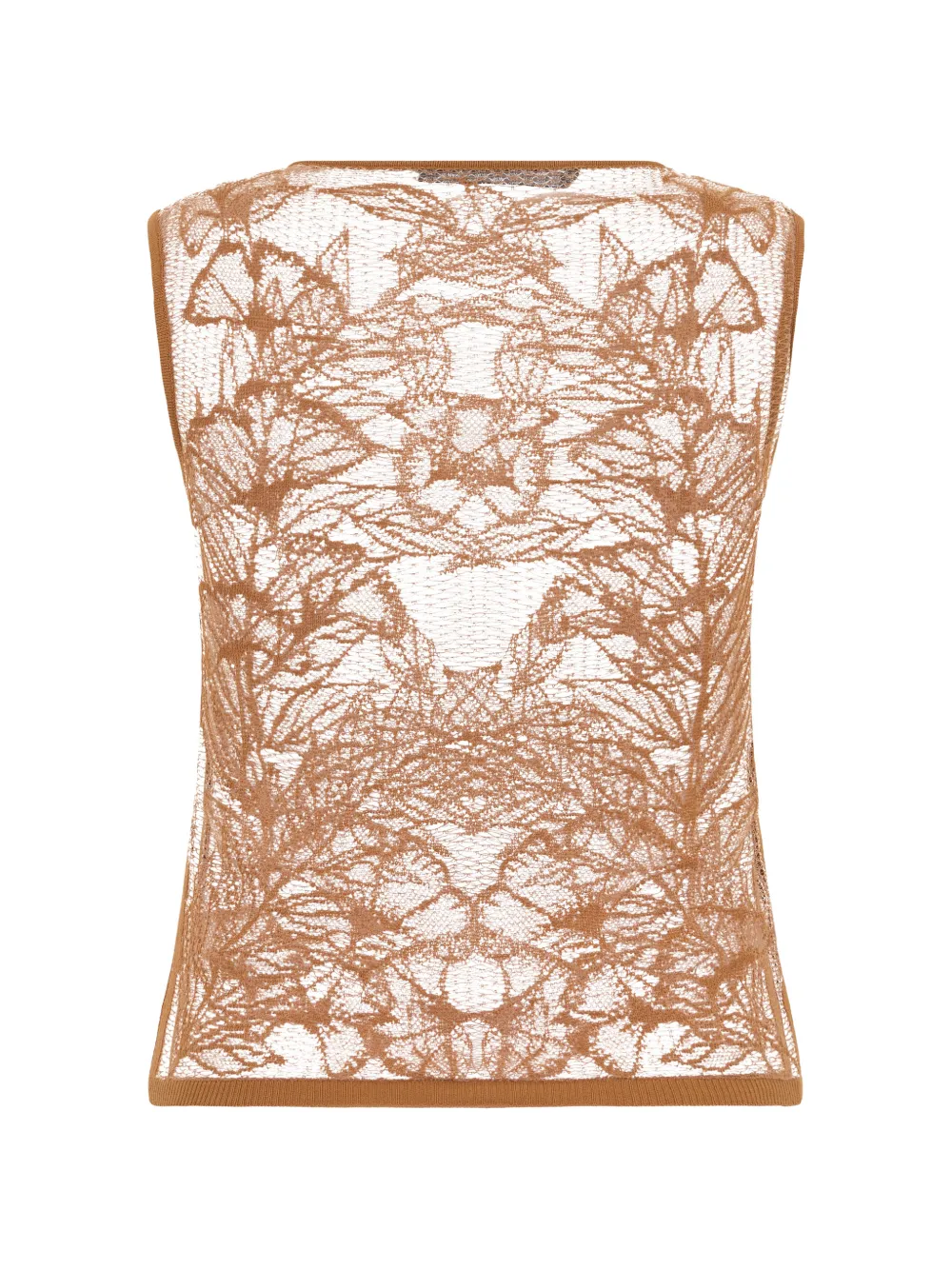 Alberta Ferretti Top met bloemenkant Beige