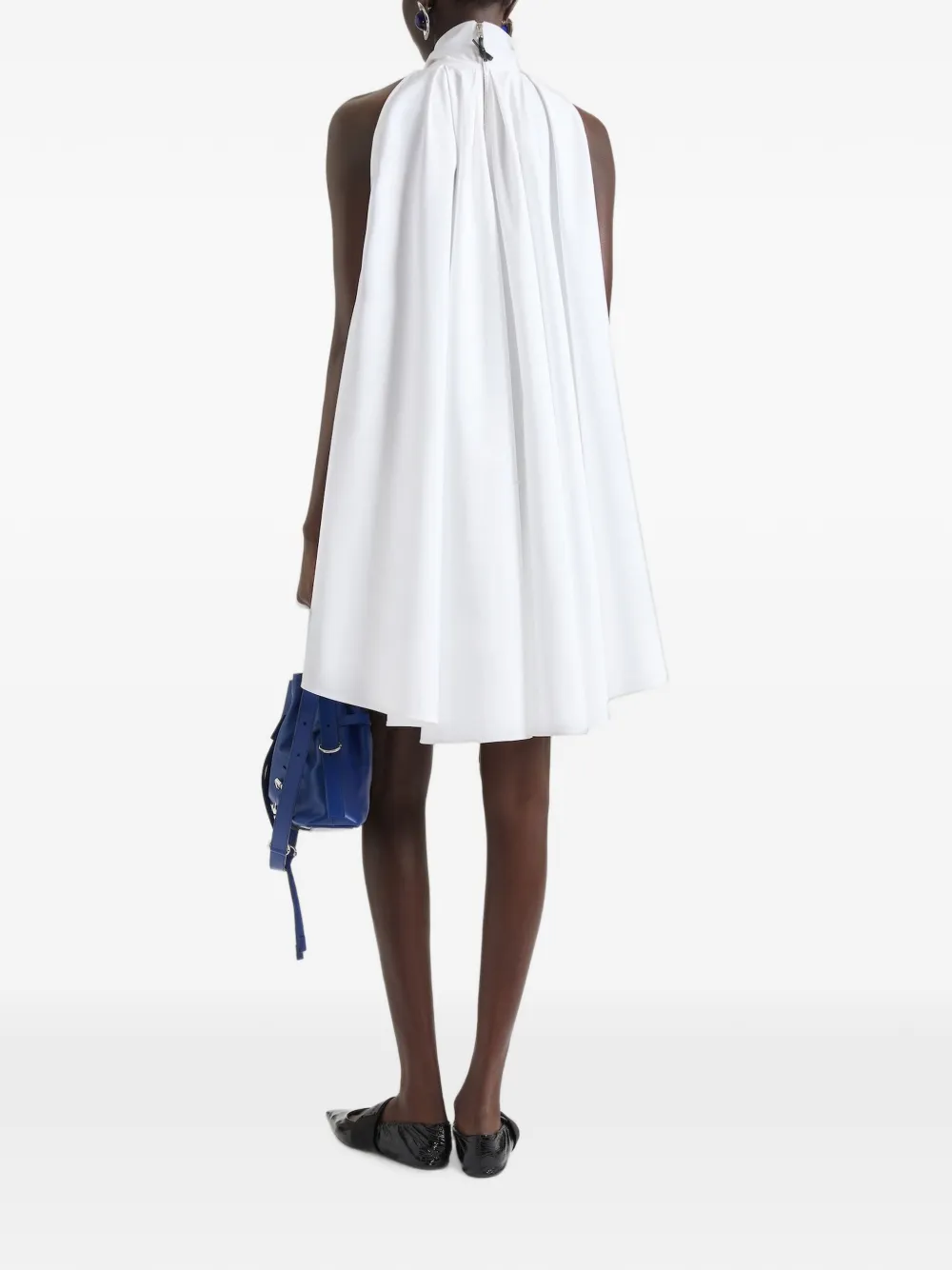 Givenchy Geplooide mini-jurk met gestrikte hals Wit