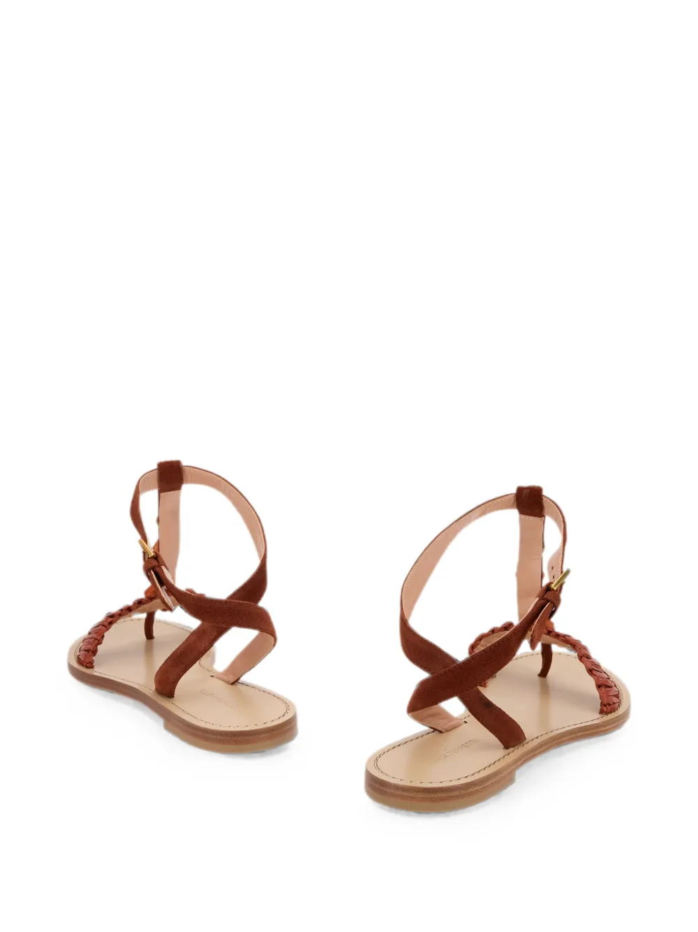 Alberta Ferretti embellished woven sandals Bruin