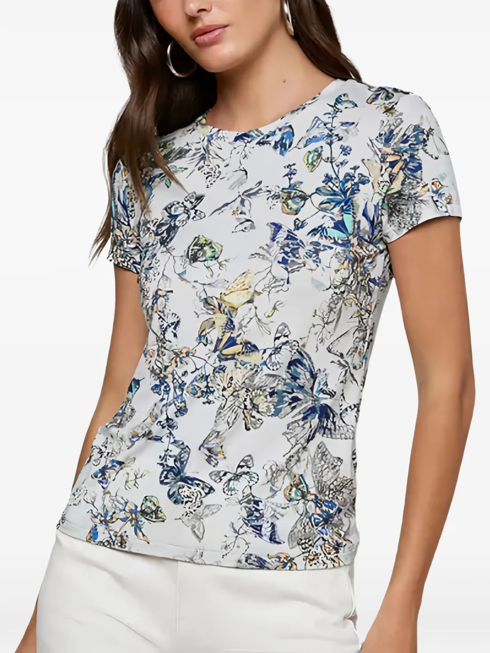 L'Agence T-shirt met vlinderprint Grijs