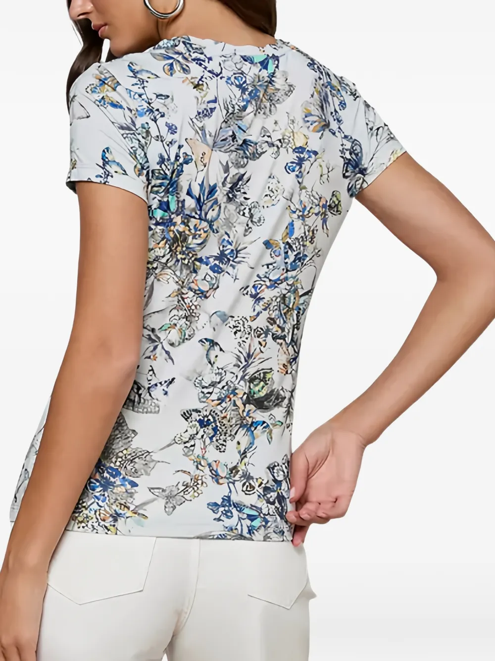 L'Agence T-shirt met vlinderprint Grijs