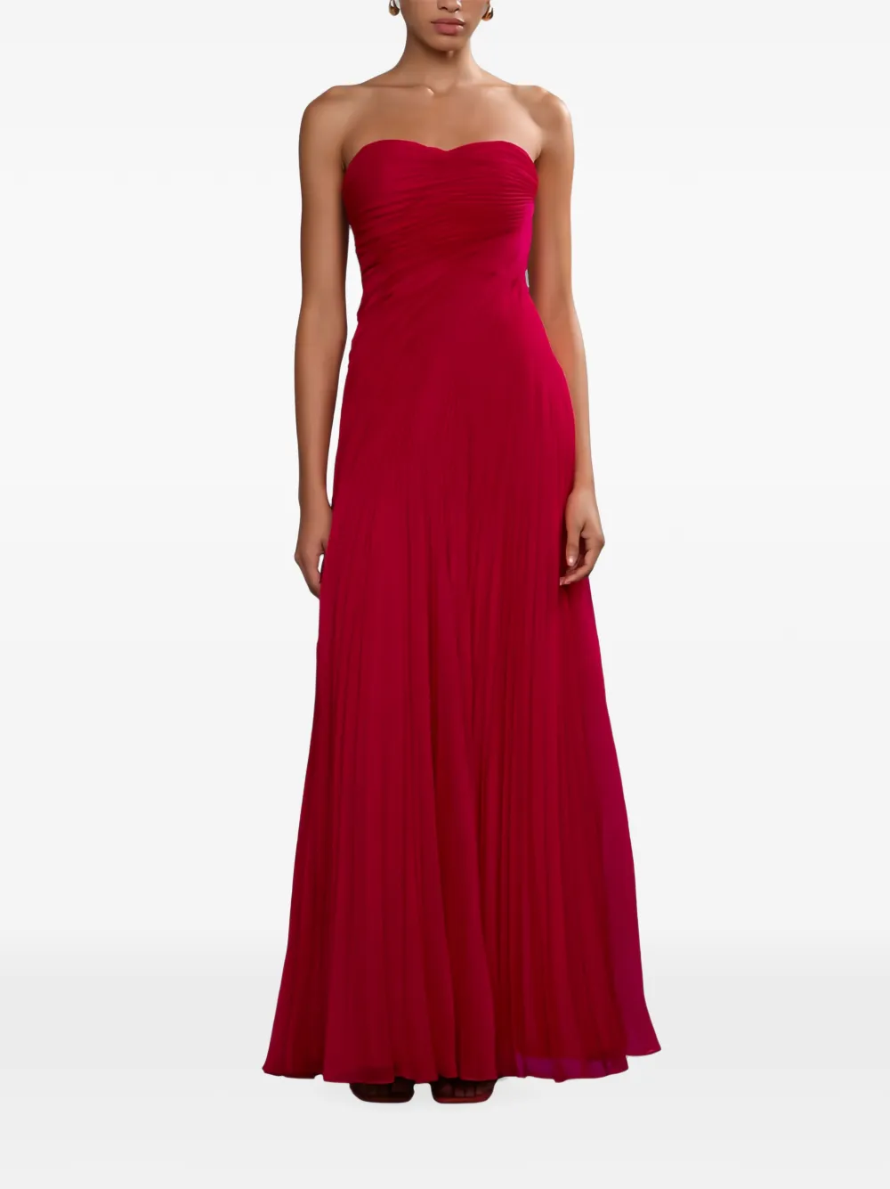 Amur Elea pleated strapless gown