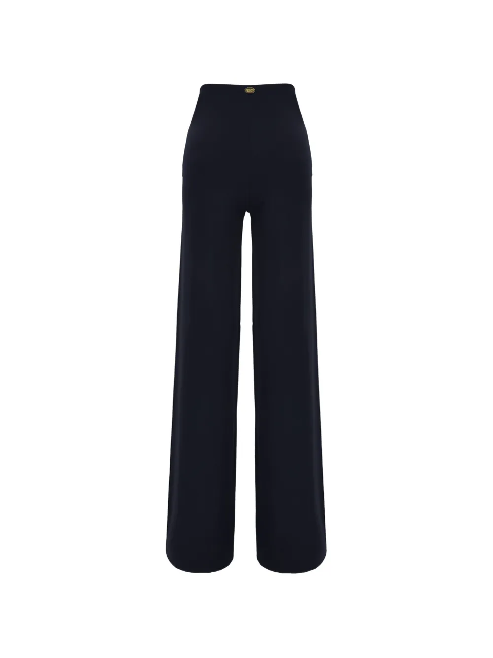 Maison Anami logo-plaque wide-leg trousers - Blu