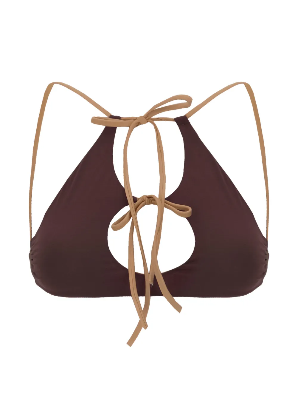 Maison Anami reversible cut-out bikini top - Marrone