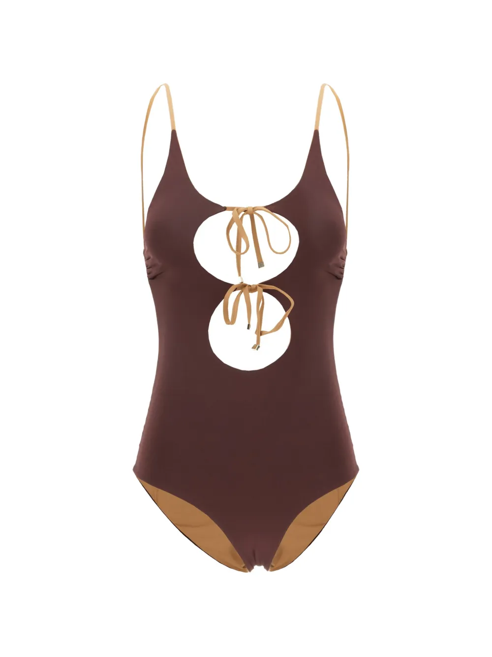 Maison Anami reversible cut-out swimsuit - Marrone