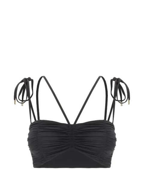 Maison Anami top de bikini fruncido con moño en la correa