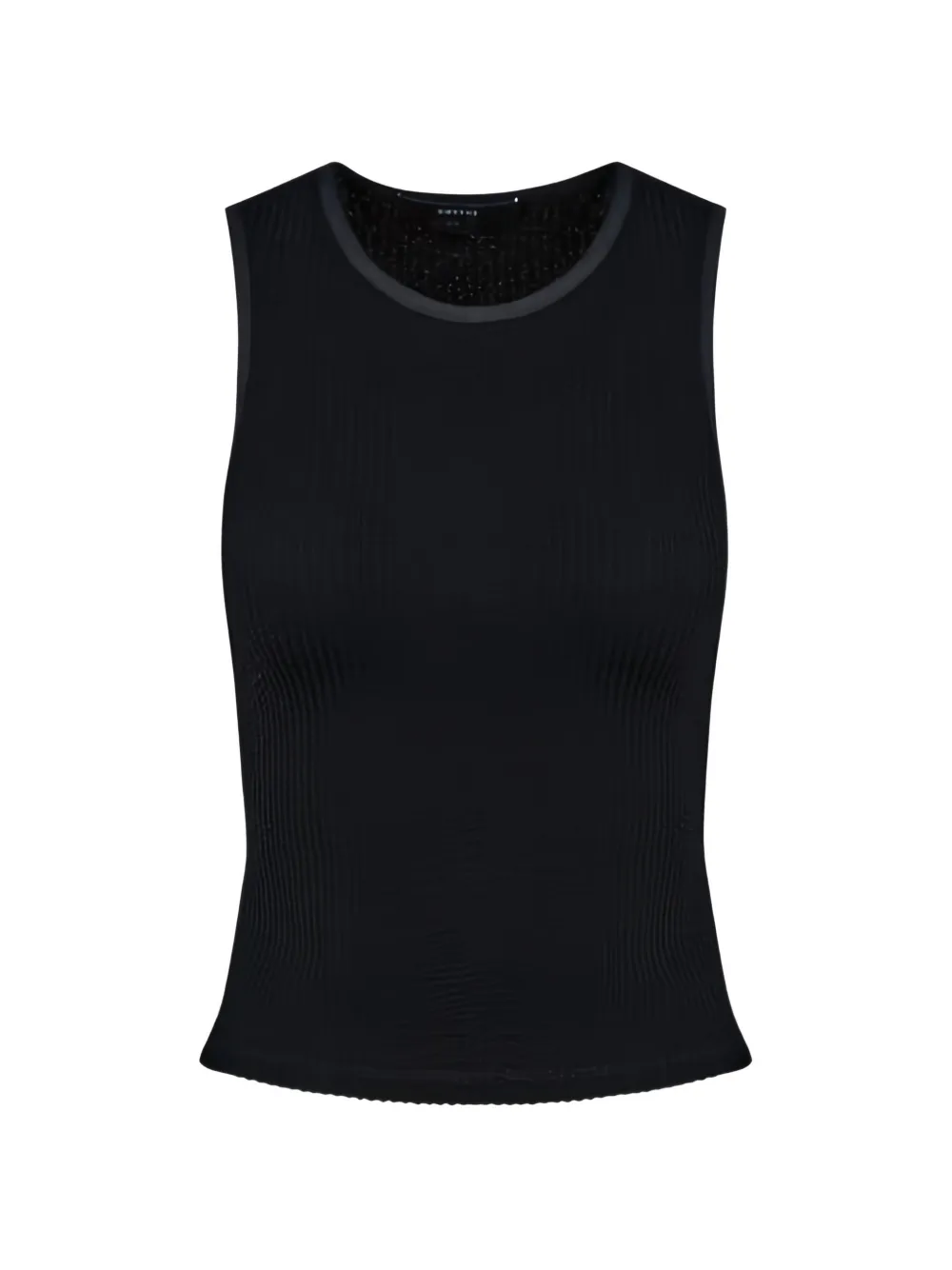 Smythe Textured-knit Racerback Tank Top In Black