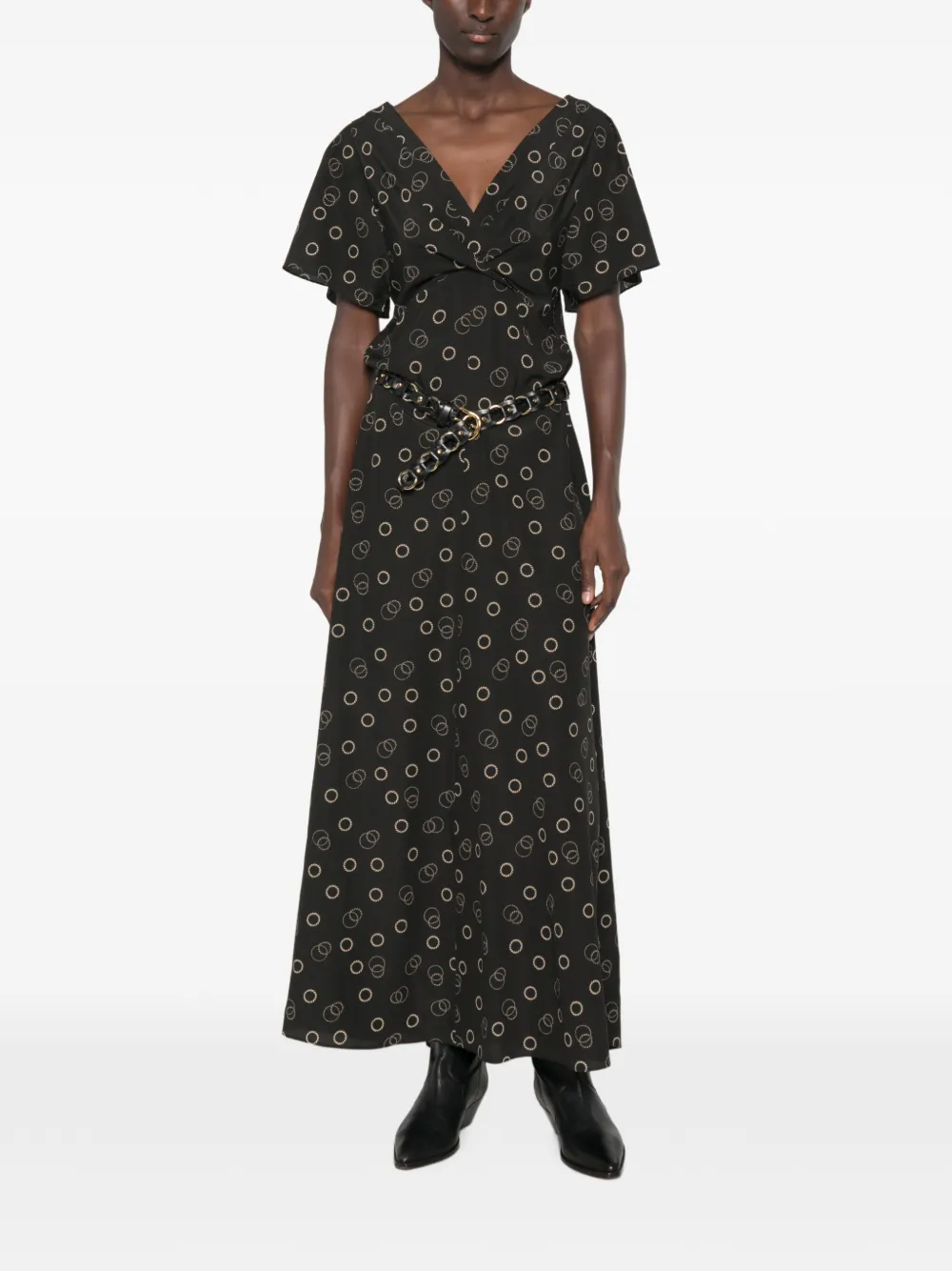 ISABEL MARANT Falja maxi-dress Zwart