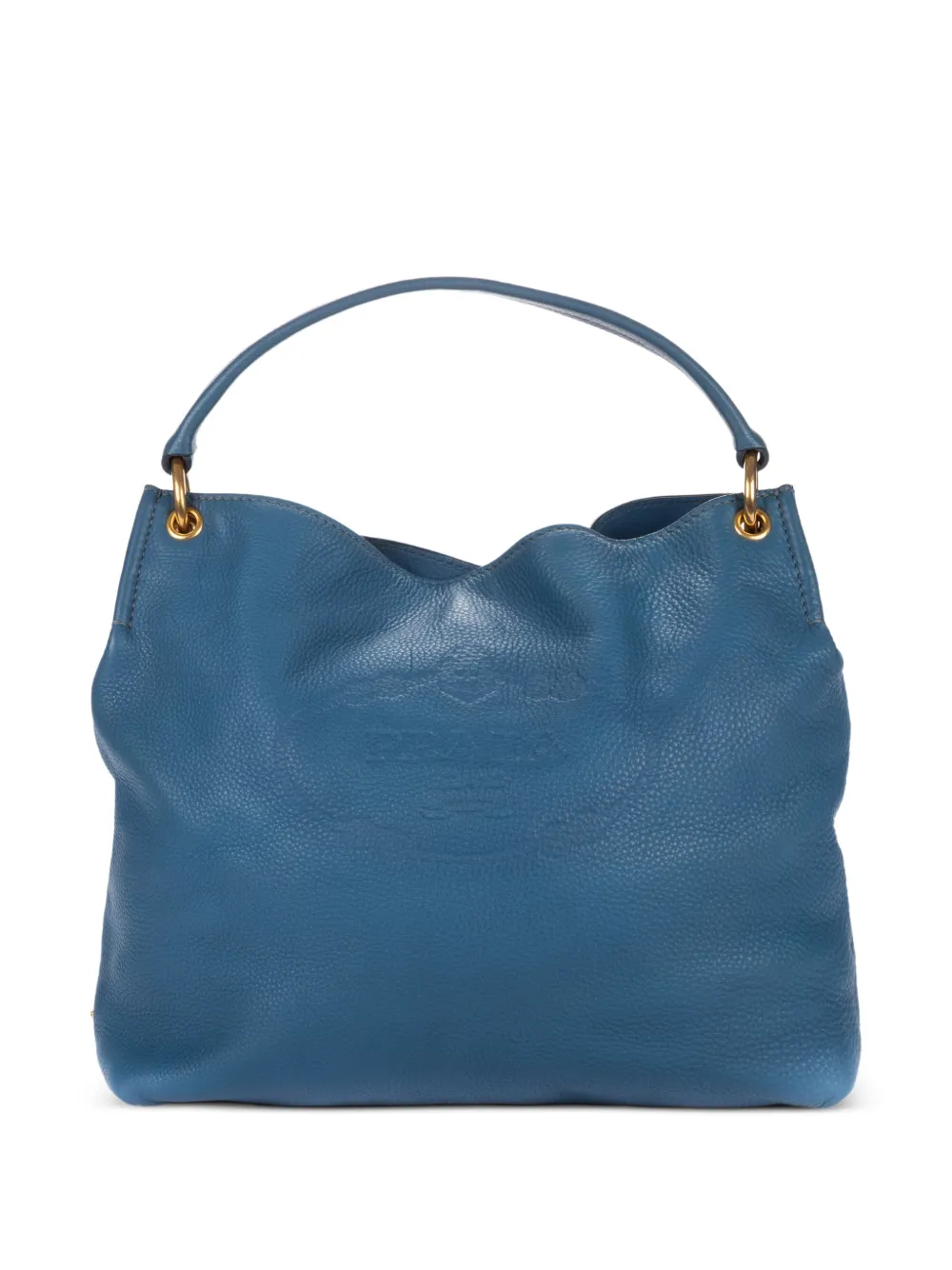 Prada Pre-Owned large Vitello Daino logo-embossed tote bag - Blau