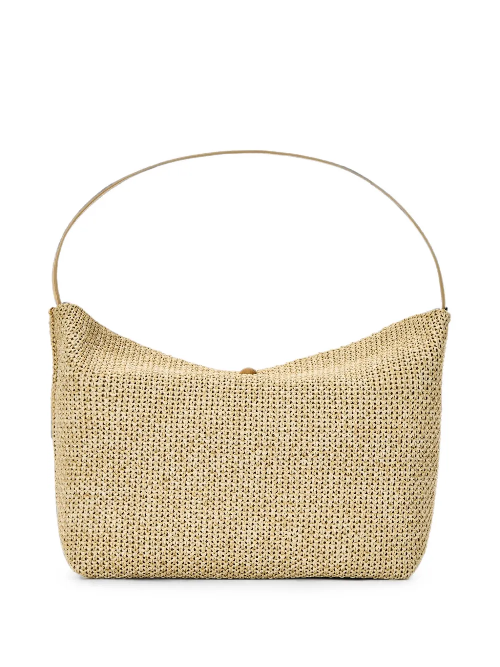 Christopher Esber Turnlock Raffia Shoulder Bag In Neutral