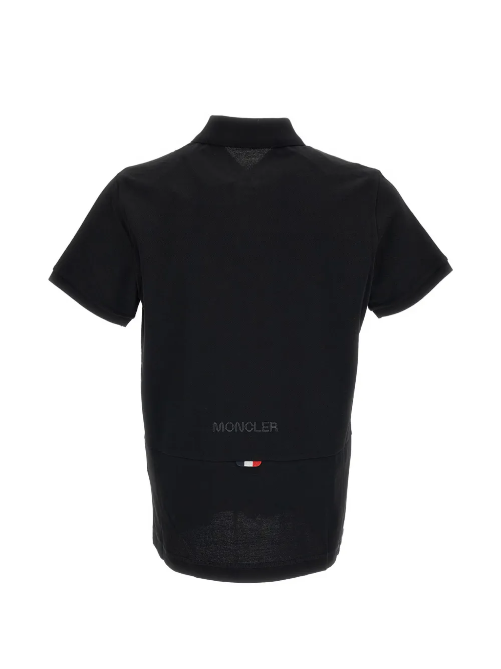 Moncler logo-patch piqué polo shirt Zwart