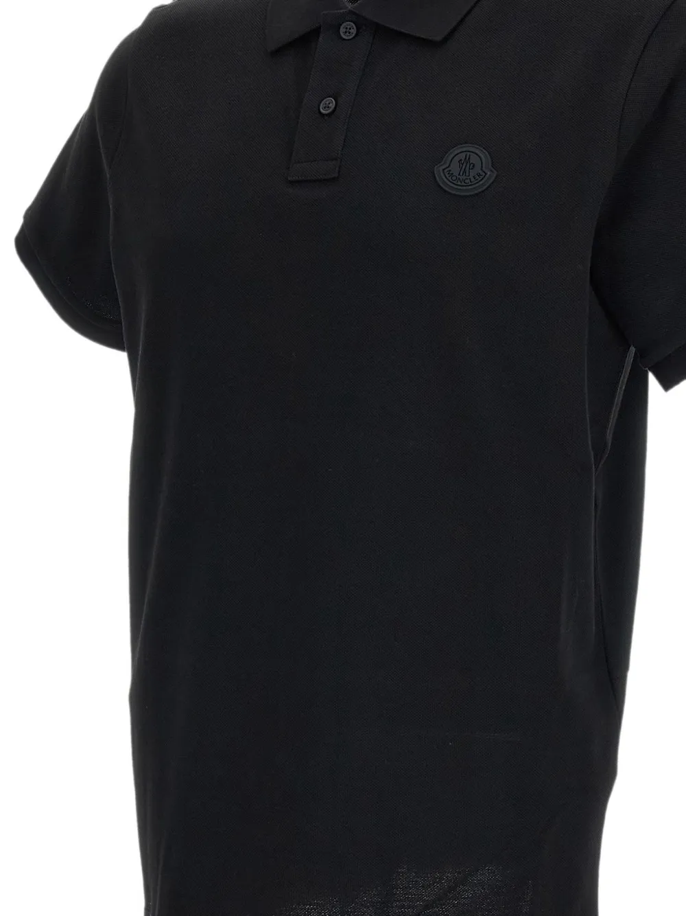 Moncler logo-patch piqué polo shirt Zwart