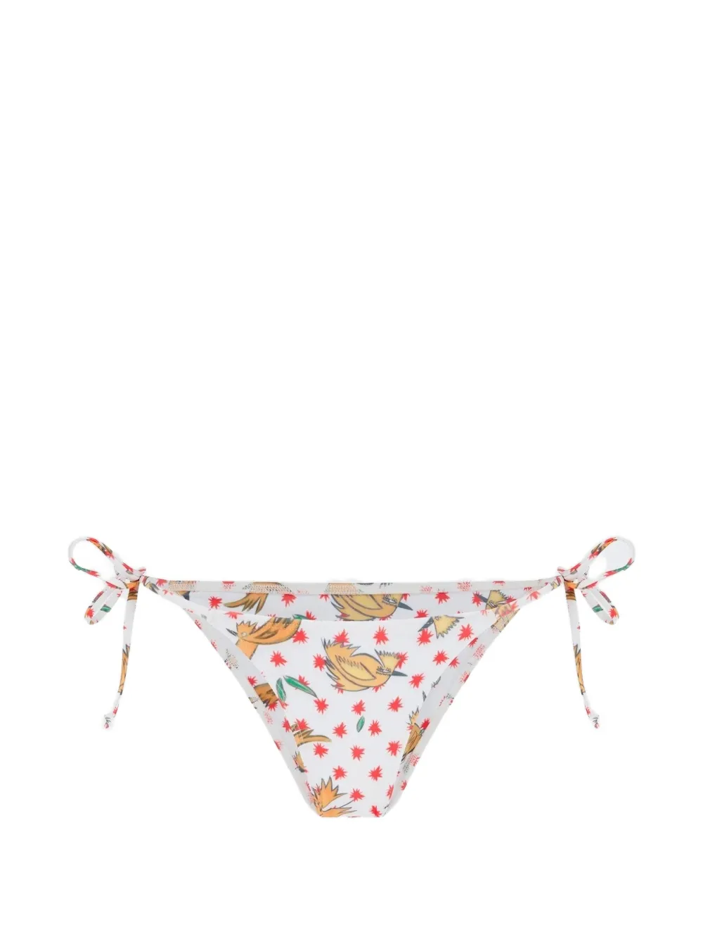 Donde Esteban Pajaritos Y Rosas bikini bottoms - Bianco