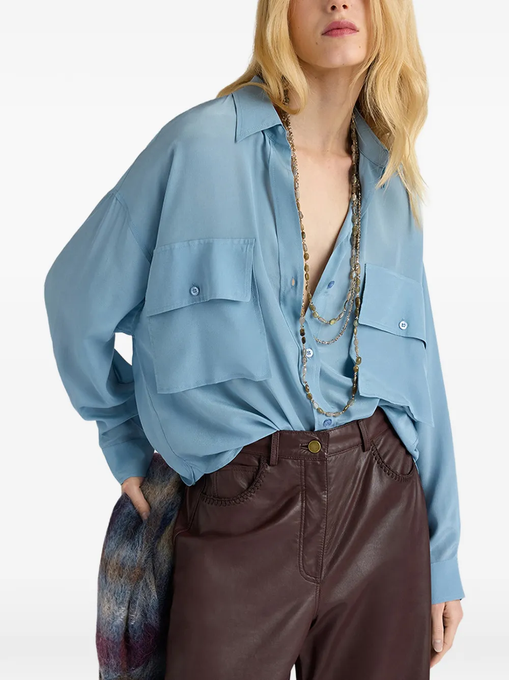 MOMONÌ Pitanga blouse Blauw