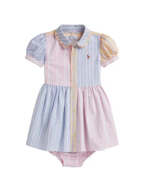 POLO RALPH LAUREN KIDS striped ruffle-trim dress and bloomer set