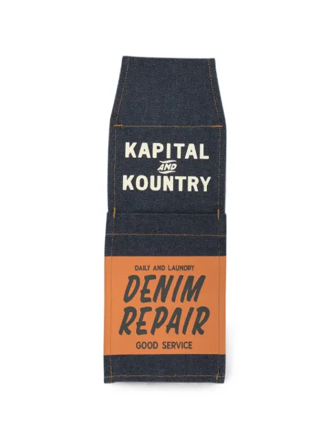 KAPITAL Denim Pulp logo-print phone holder
