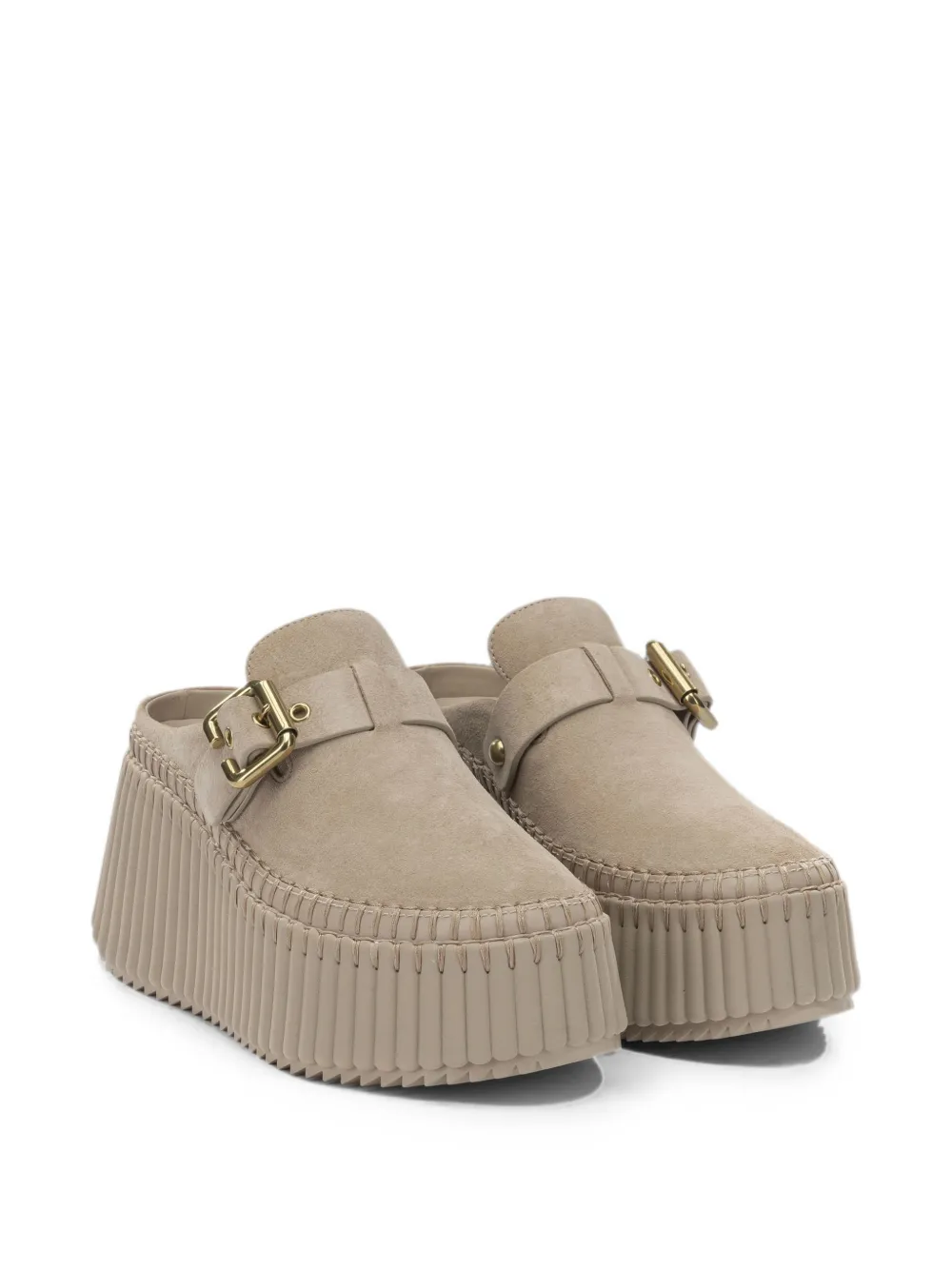 Chloé Nama platform mules Beige