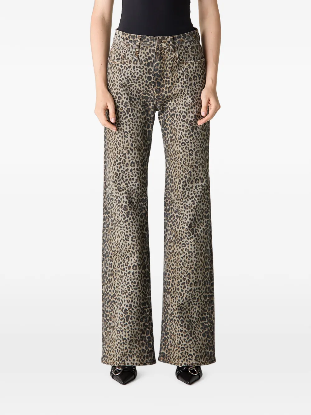 R13 Jane Jean cheetah-print jeans - Toni neutri