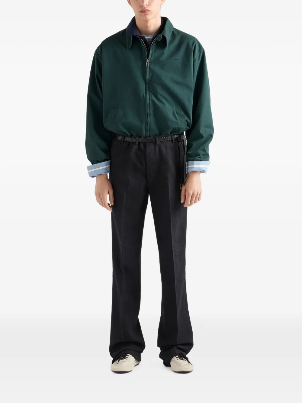Prada Katoenen poloshirt met lange mouwen Blauw
