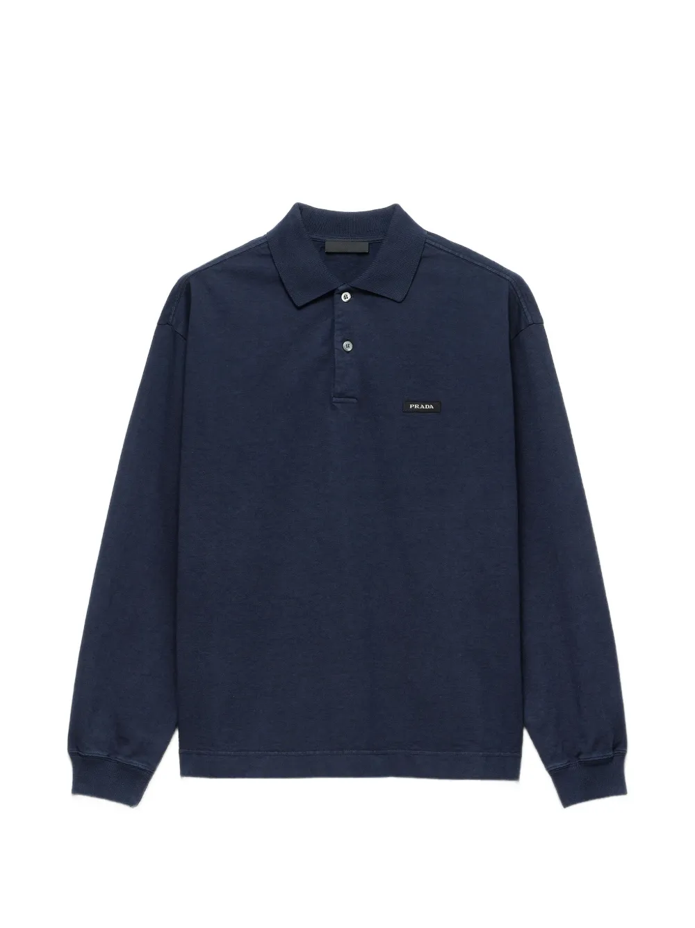Prada Polo a maniche lunghe in cotone - Blu