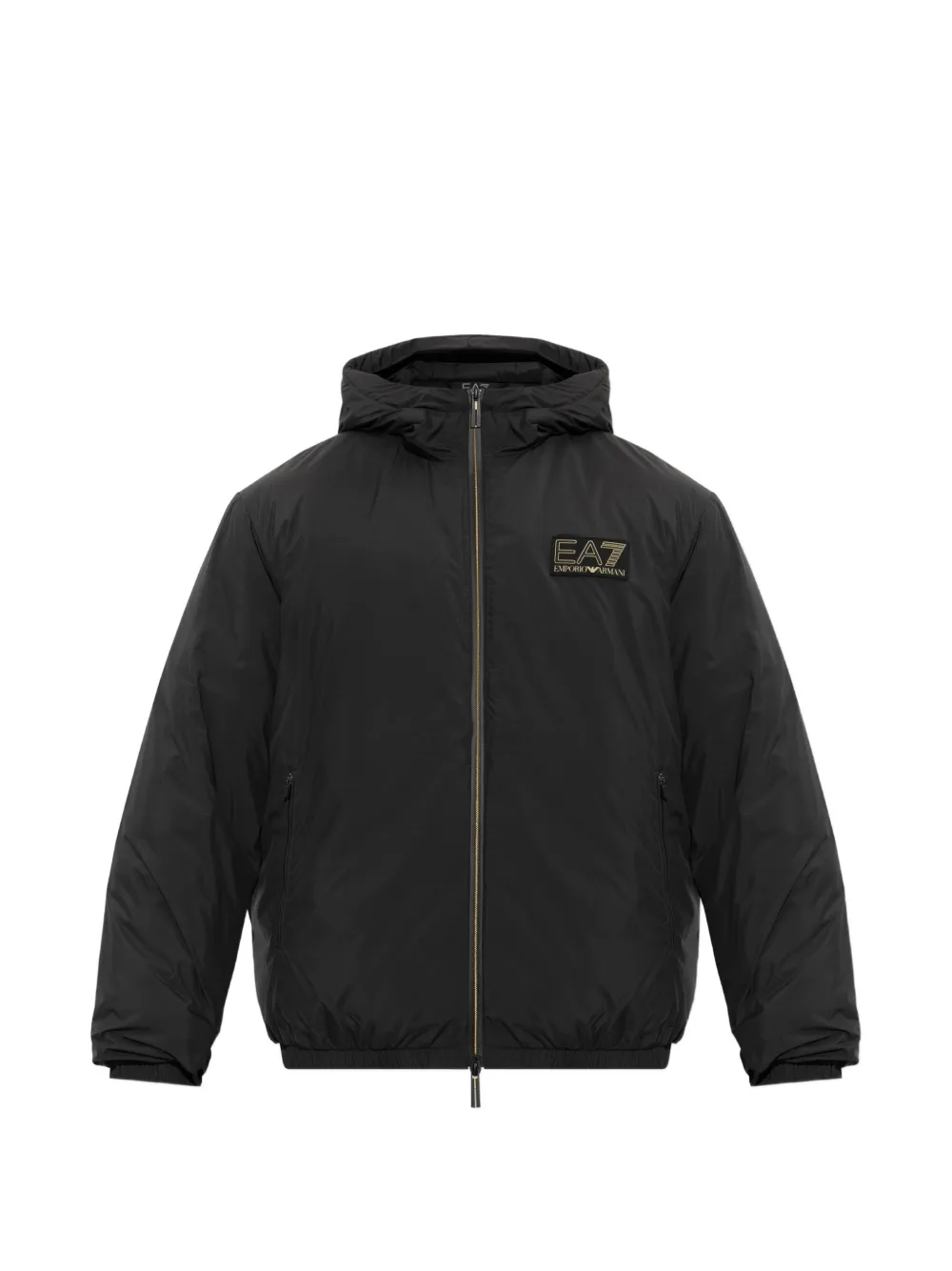Ea7 Emporio Armani logo-patch hooded jacket - Nero