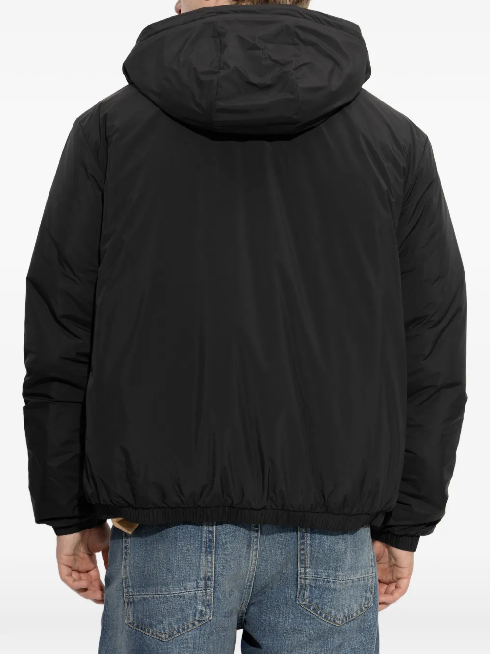 Ea7 Emporio Armani Jack met capuchon en logopatch Zwart