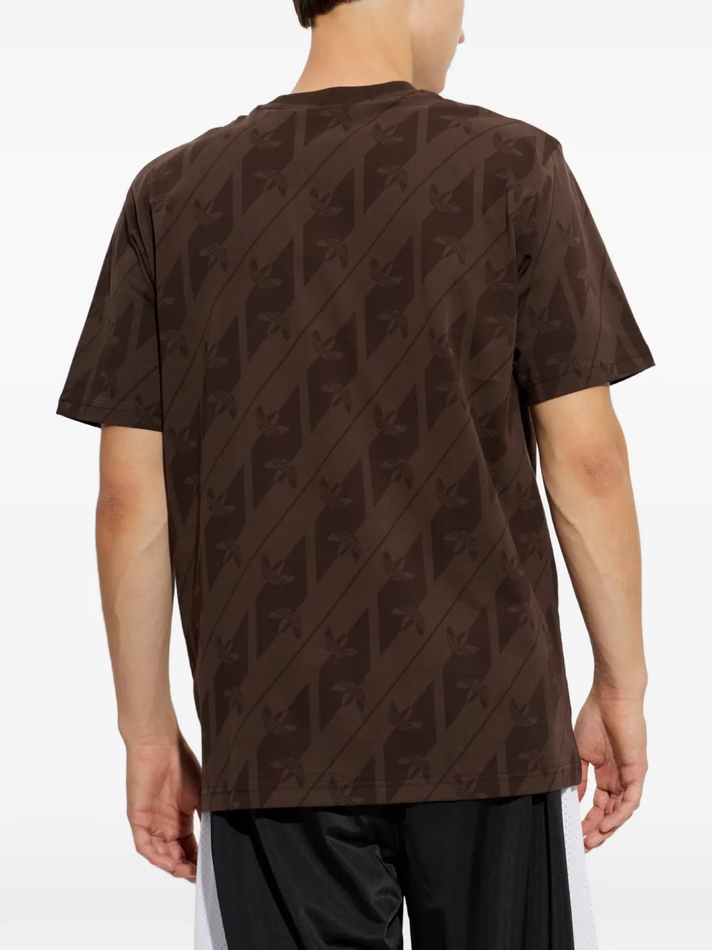 adidas monogram-print logo-patch T-shirt Bruin
