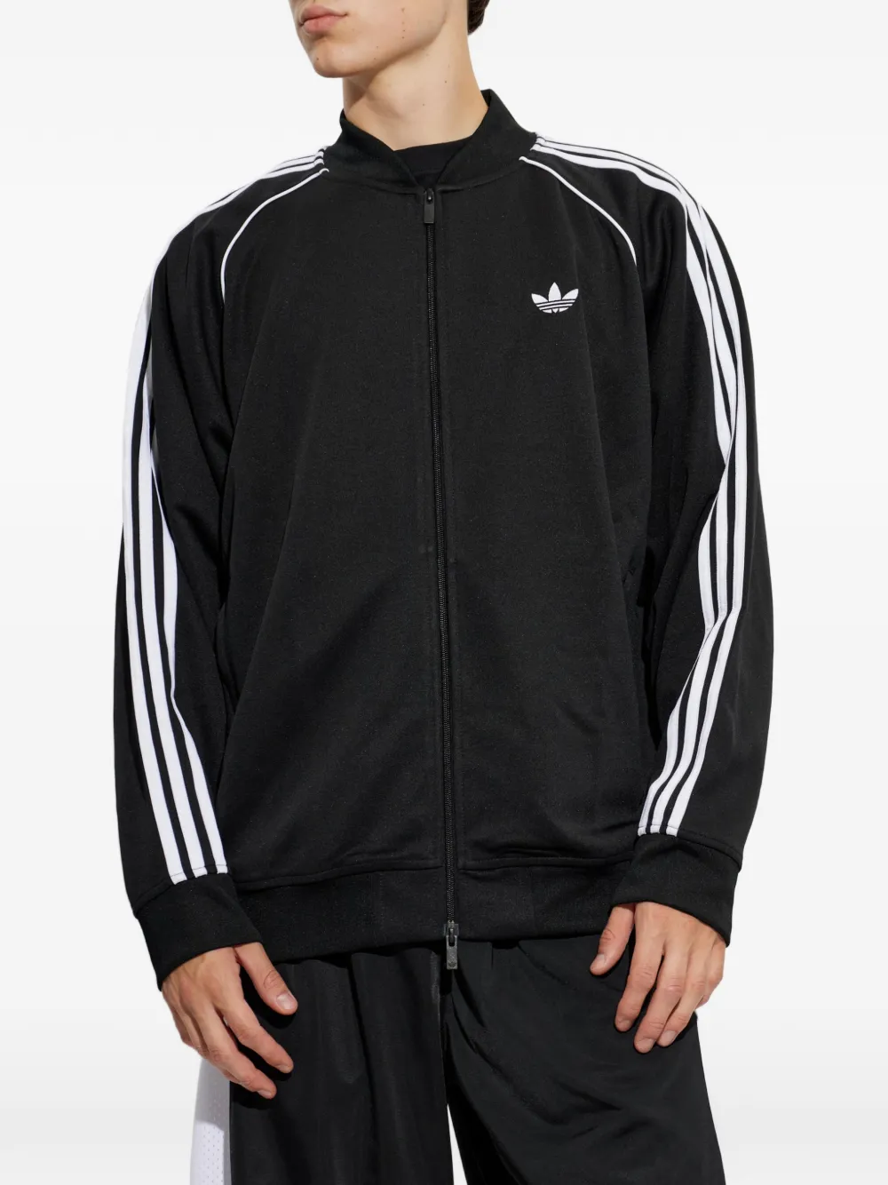 adidas logo-embroidered sweatshirt Zwart