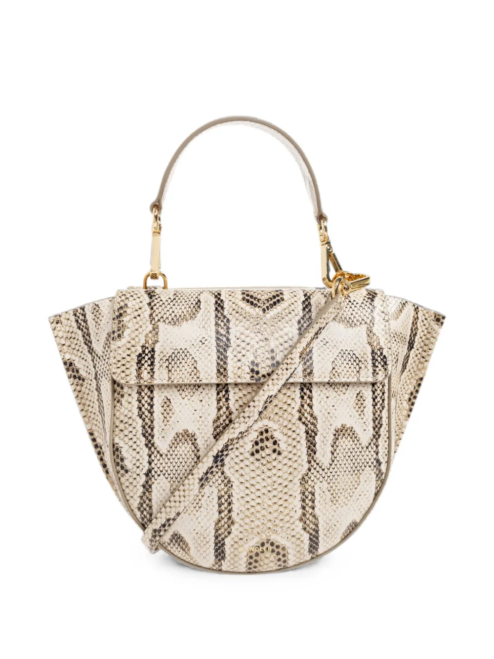 Wandler Mini Hortensia Snakeskin-effect Tote Bag In Neutral