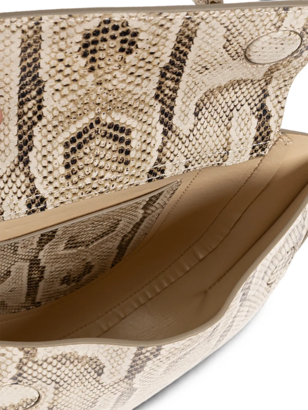 Wandler Hortensia mini-shopper met slangen-effect Beige