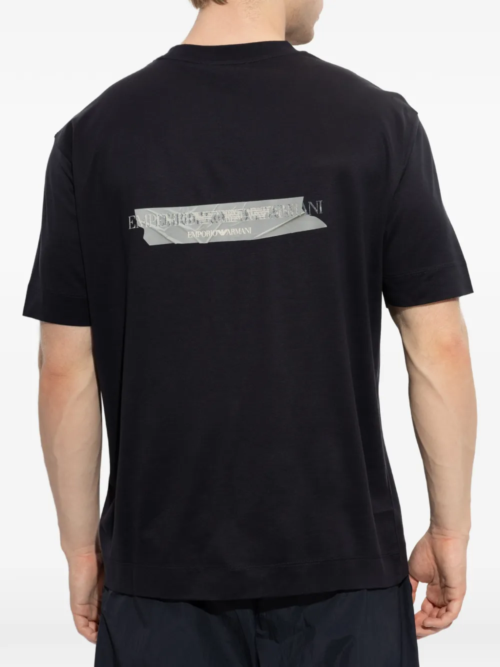 Emporio Armani T-shirt met logoprint Blauw