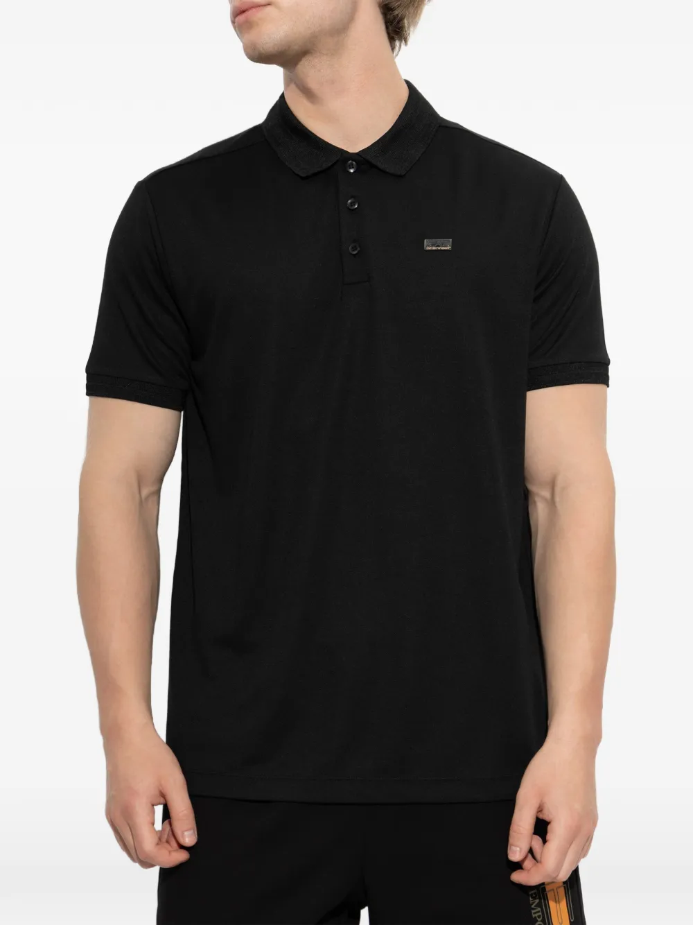 Ea7 Emporio Armani Poloshirt met logoplakkaat Zwart