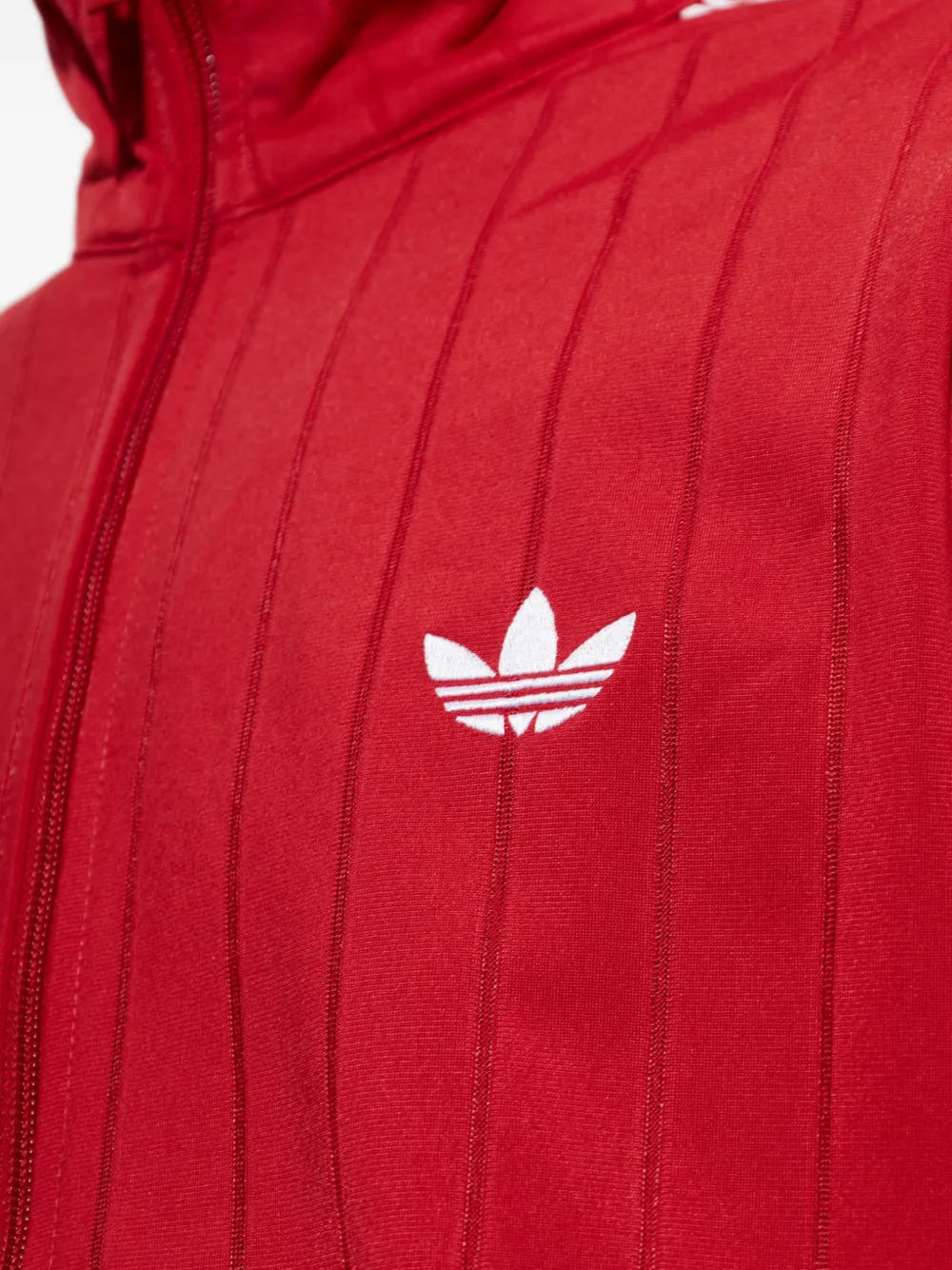adidas logo-embroidered zip-up sweater Rood