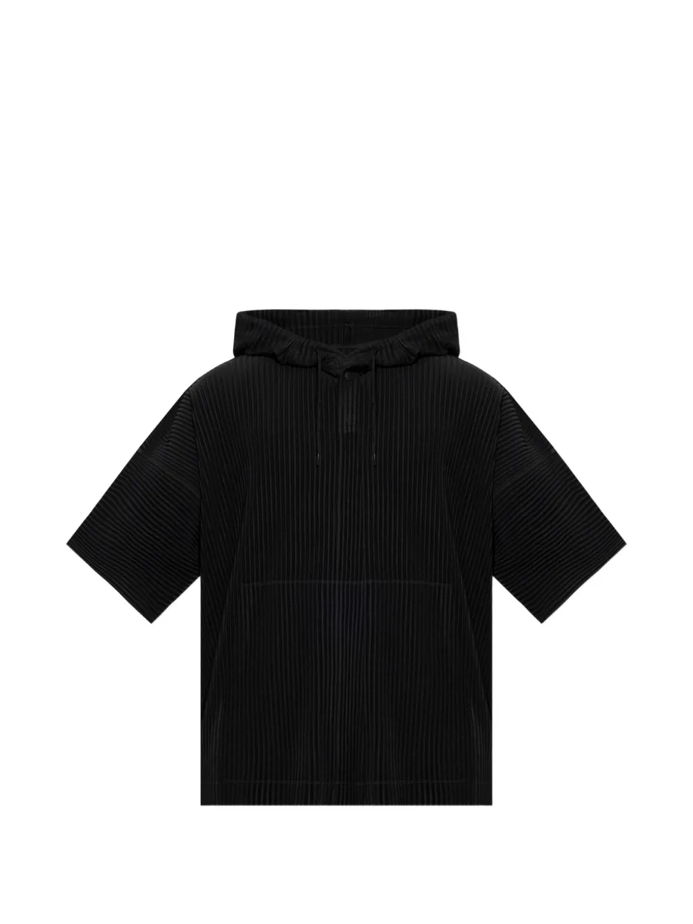 Homme Plissé Issey Miyake pleated short-sleeve hoodie - Nero
