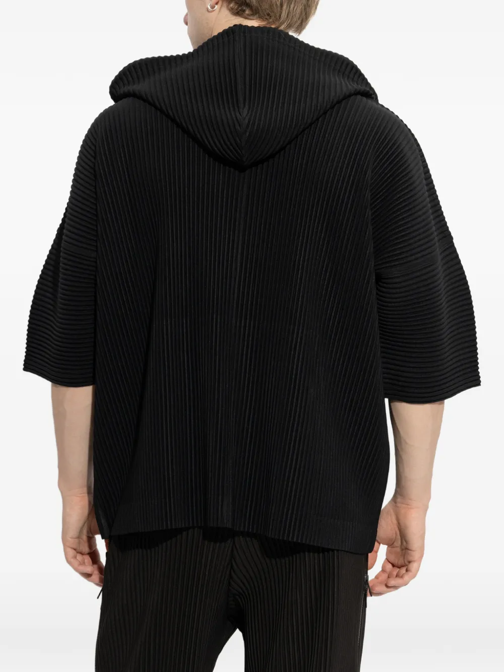 Homme Plissé Issey Miyake Hoodie met korte mouwen Zwart