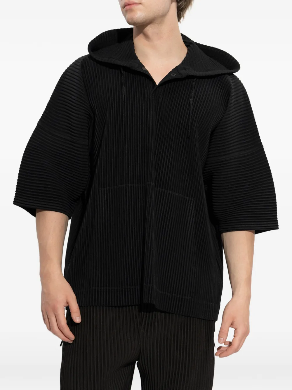 Homme Plissé Issey Miyake Hoodie met korte mouwen Zwart