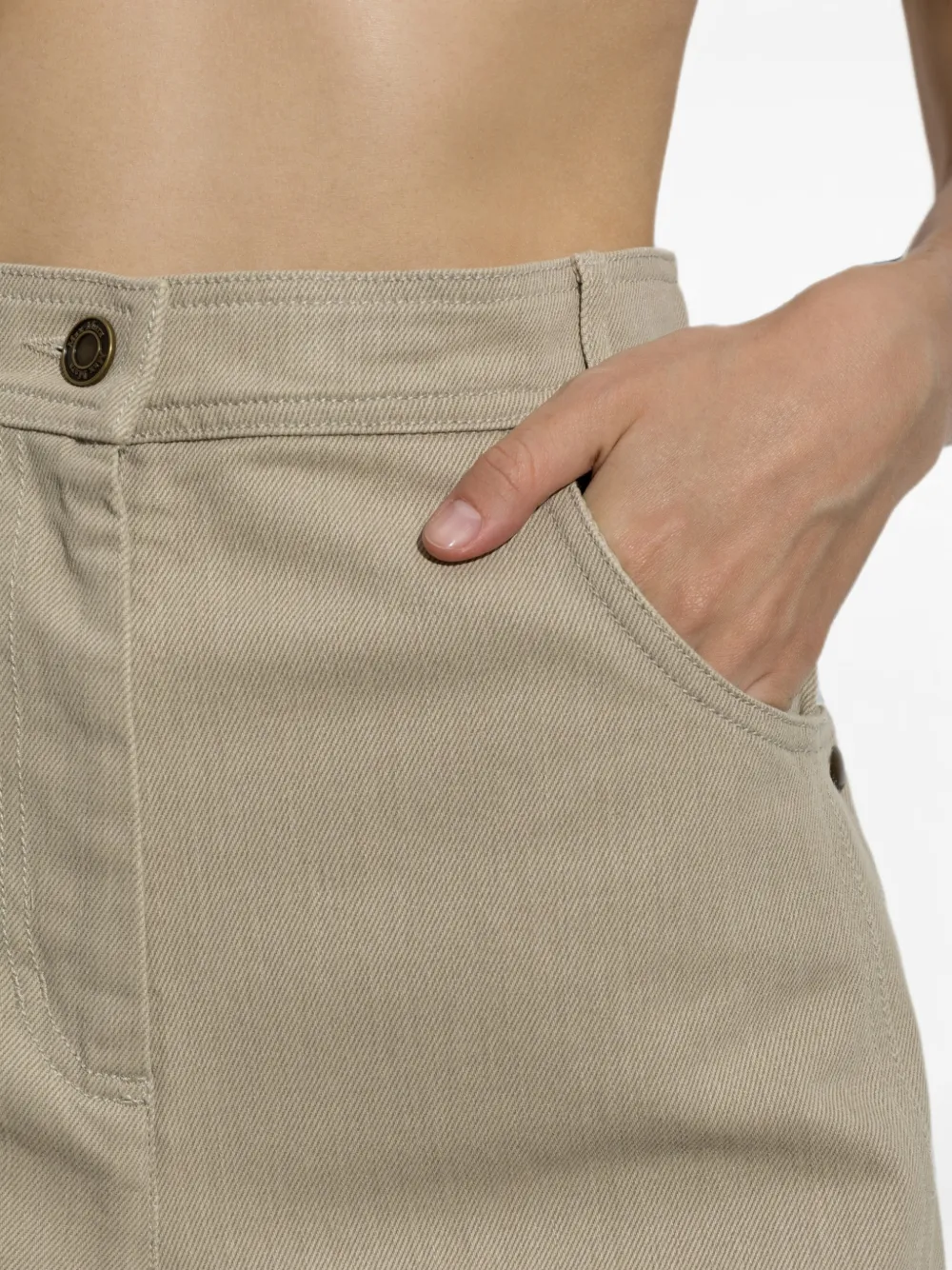 Max Mara Alamaro jeans met wijde pijpen Beige